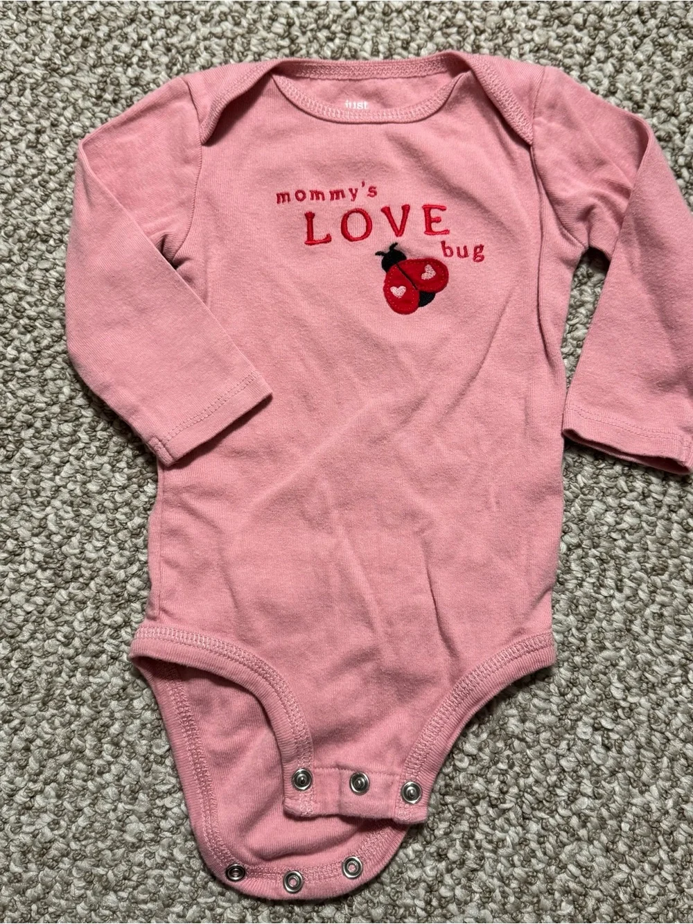 Carter's Mommy's Love Bug Bodysuit Pink Long Sleeve Ladybug Baby Girl 9 Months